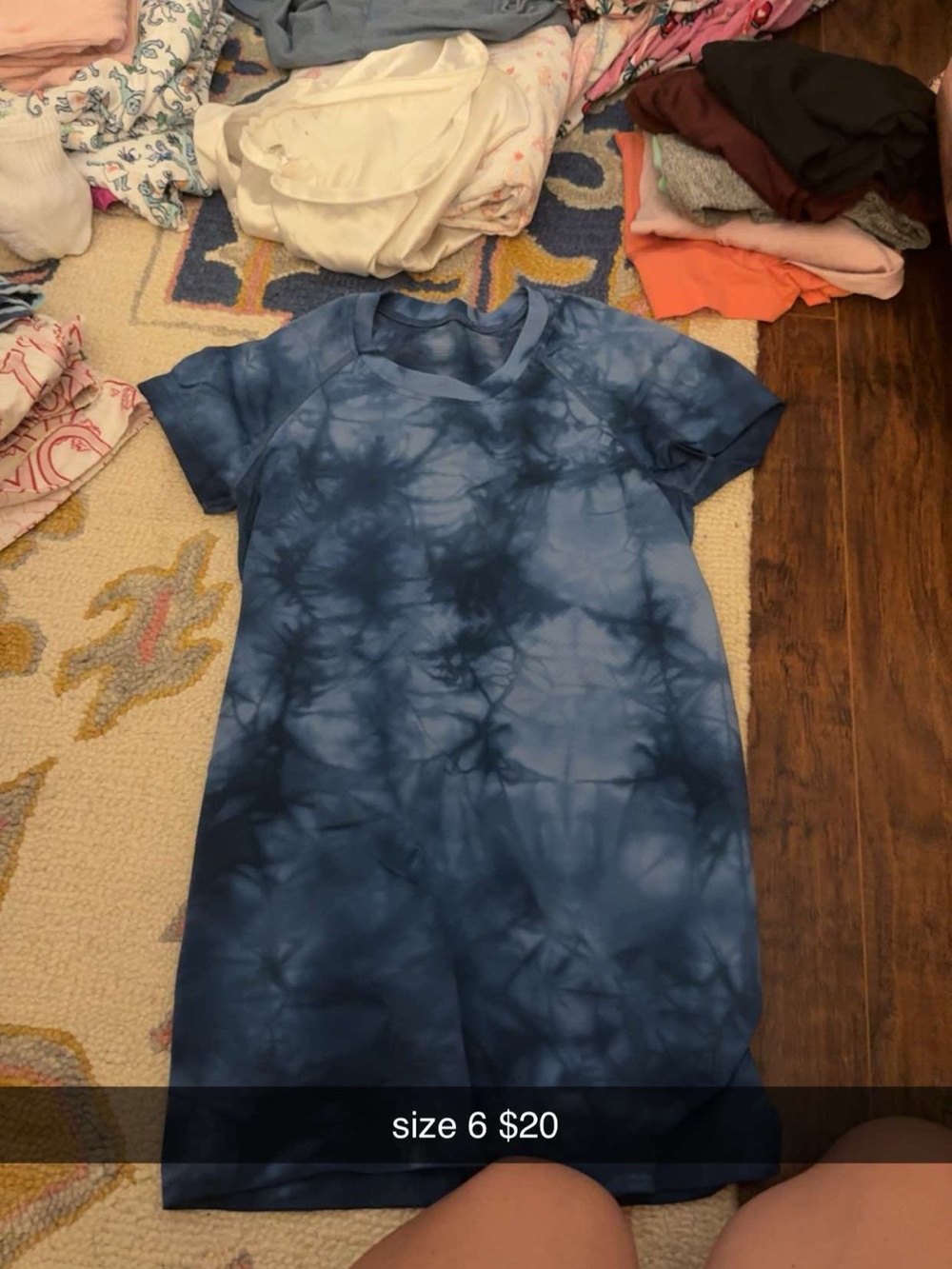lululemon athletica Navy Tie-Dye Short Sleeve Mini Dress